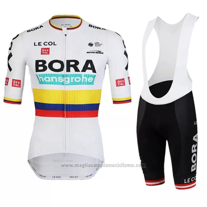 2022 Abbigliamento Ciclismo Bora-Hansgrone Giallo Blu Rosso Manica Corta e Salopette